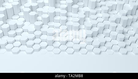 Abstrakte technologische sechseckige Hintergrund. 3D-Rendering. Geometrische Muster. Grafik Design elementfor Tapete. Moderne Visitenkarte vorlage Stockfoto