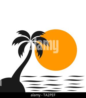 Palme auf der Insel. Vector Illustration Stock Vektor