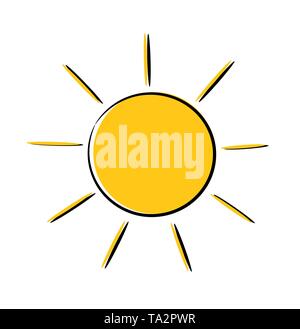 Sun Symbol Zeichnung. Vector Illustration Stock Vektor