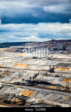 Elsdorf, Rheinland, Nordrhein-Westfalen, Deutschland - RWE Braunkohle Tagebau Hambach. Elsdorf, Rheinland, Nordrhein-Westfalen, Deutschland - RWE B Stockfoto