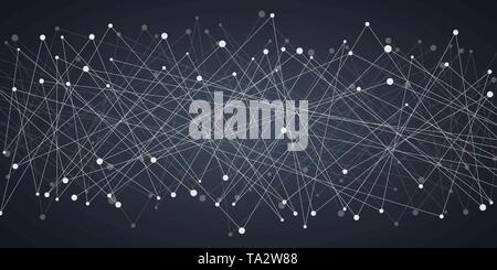 Abstrakten geometrischen Hintergrund. Linien und Punkten. Plexus Stil. Hintergrund für Ihre Web Design. Vector Illustration EPS 10. Stock Vektor