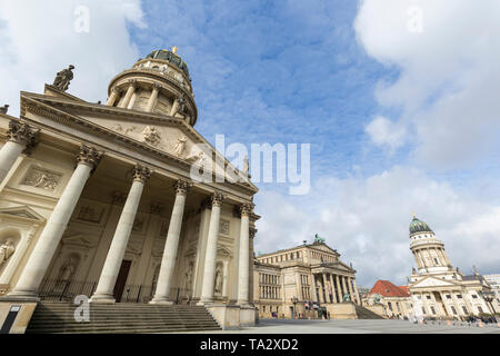 Die neue Kirche (Deutscher Dom), Konzerthaus Berlin (Berliner Konzerthaus) und Französischer Dom (Französischer Dom) am Gendarmenmarkt in Berlin. Stockfoto