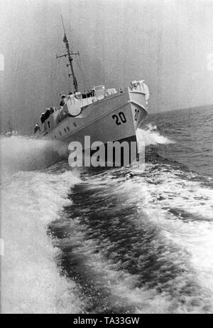 Das Bild zeigt das Schnellboot ist 20' während einer Reise. Schnellboote waren kleine Kriegsschiffe, die zu dieser Zeit mit Torpedos bewaffnet waren und erreicht hohe Geschwindigkeiten. Stockfoto