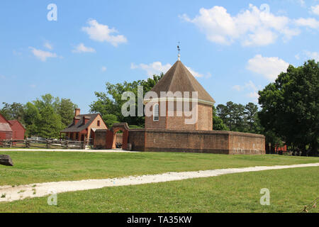 Ein pulvermagazin in Colonial Williamsburg, Virginia, USA Stockfoto