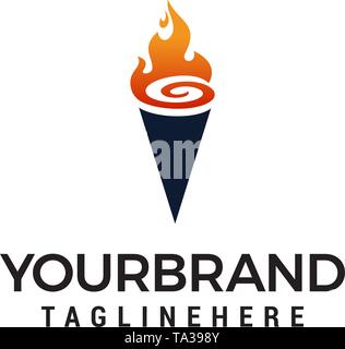 Torch Logo Design Konzept Vorlage Stock Vektor