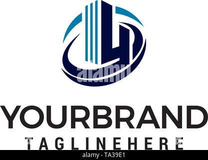 Buchstabe h Hotel Gebäude Logo Design Konzept Vorlage Vektor Stock Vektor