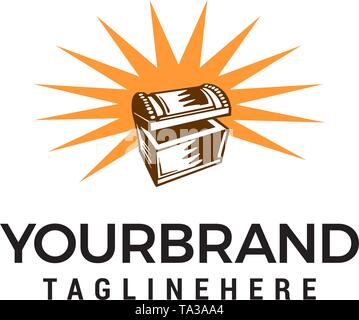 Treasure Box Logo Design Konzept Vorlage Vektor Stock Vektor