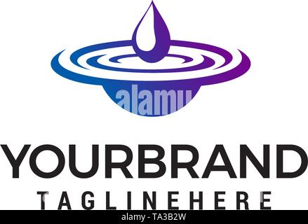Wassertropfen Logo Design Konzept Vorlage Vektor Stock Vektor