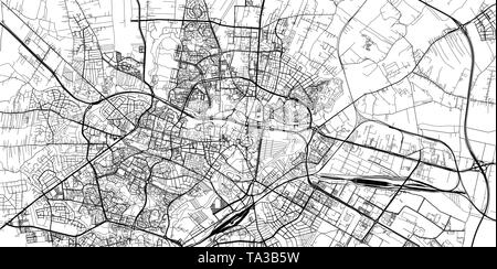 Urban vektor Stadtplan von Lublin, Polen Stock Vektor