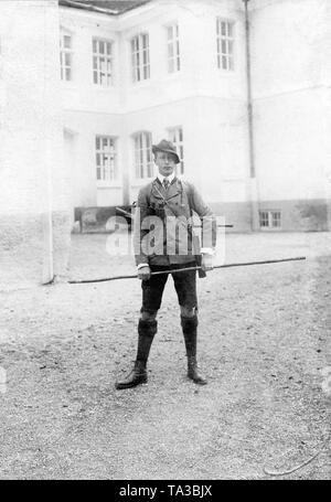 Der Kronprinz wurde von Herzog Karl Theodor in Bayern eingeladen als Jagdgast in Tegernsee. Stockfoto