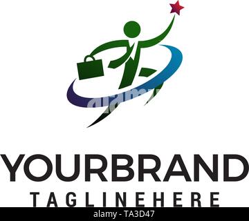 Menschen erfolgreiche Logo Design Konzept Vorlage Vektor Stock Vektor