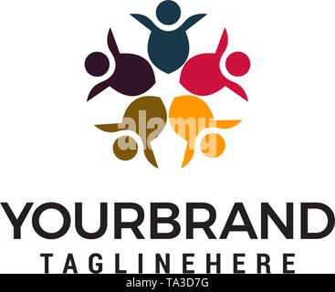 Gemeinschaft Menschen Alliance Logo Design Konzept Vorlage Vektor Stock Vektor