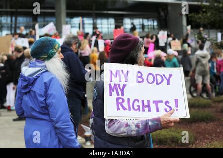 Ein Protest gegen die Abtreibung verbietet, Eugene, Oregon, USA. Stockfoto