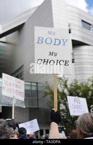 Ein Protest gegen die Abtreibung verbietet, Eugene, Oregon, USA. Stockfoto