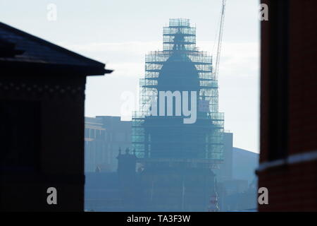 Renovierungsarbeiten am Leeds Rathaus Stockfoto