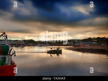 Fischerboote im Hafen von Howth, County Donegal. Es ist der größte Fischereihafen auf der Insel Irland. Stockfoto