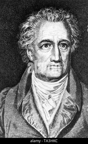 Porträt der deutsche Schriftsteller Johann Wolfgang von Goethe (Undatiertes Foto) Stockfoto