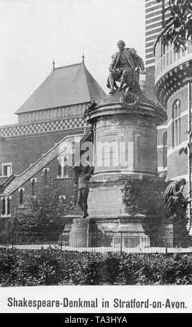 Shakespeare Memorial in Stratford-upon-Avon, Warwickshire in England. Die Statue wurde von Herrn Ronald Gower 1888 erstellt. Stockfoto