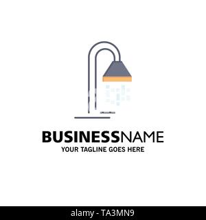 Badezimmer, Hotel, Service, Dusche Business Logo Vorlage. Flachen Farbe Stock Vektor