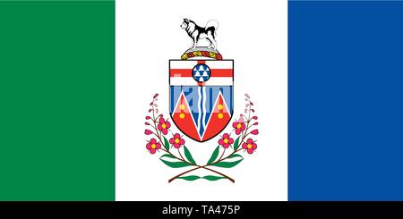 Yukon vektor Flagge. Zivilgesellschaft und Staat Flagge Yukon Territorium. Kanada Stock Vektor