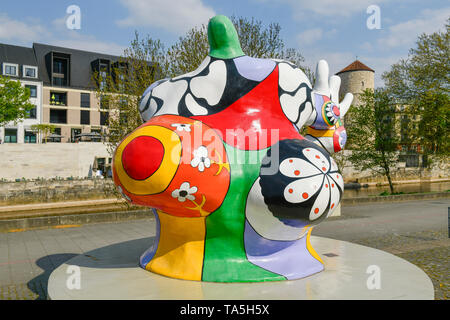 Nana, Kunststoff, Niki de Saint Phalle, Ufer Leibniz, Hannover, Niedersachsen, Deutschland, Plastik, Leibnizufer, Niedersachsen, Deutschland Stockfoto