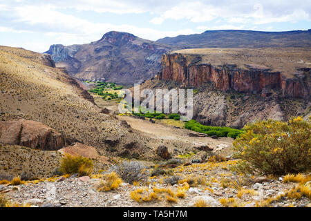 Allgemeine Ansicht der Pinturas River Canyon in der Provinz Santa Cruz in Argentinien Stockfoto