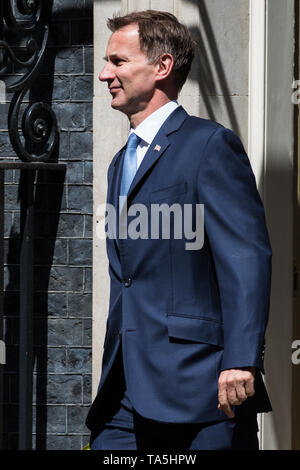 London, Großbritannien. 21. Mai, 2019. Jeremy Hunt MP, Minister für auswärtige Angelegenheiten und Commonwealth-Fragen, Blätter 10 Downing Street nach einem Kabinett Beratungen Stockfoto