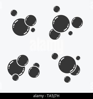 Vektor einrichten Der seifenblasen auf weißem Hintergrund. glänzende Wasser bubble Abbildung Stock Vektor