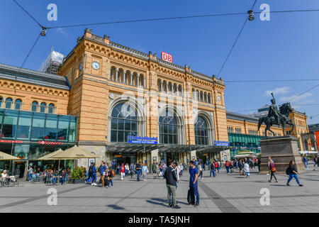 Hauptbahnhof, Ernst August, Hannover, Niedersachsen, Deutschland, Hauptbahnhof, Ernst-August-Platz, Niedersachsen, Deutschland Stockfoto