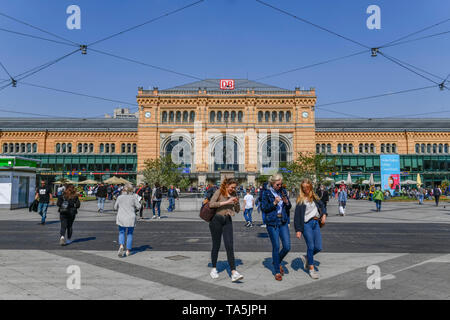 Hauptbahnhof, Ernst August, Hannover, Niedersachsen, Deutschland, Hauptbahnhof, Ernst-August-Platz, Niedersachsen, Deutschland Stockfoto