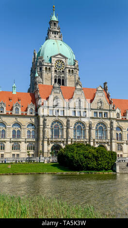 Neues Rathaus, Maschteich, Hannover, Niedersachsen, Deutschland, Neues Rathaus, Niedersachsen, Deutschland Stockfoto