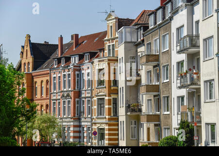 Wohnhäuser, Öltzenstrasse, Hannover, Niedersachsen, Deutschland, Wohnhäuser, Oeltzenstraße, Niedersachsen, Deutschland Stockfoto