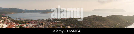 Kas district Panoramablick auf die Skyline der Stadt, Antalya, Türkei Stockfoto