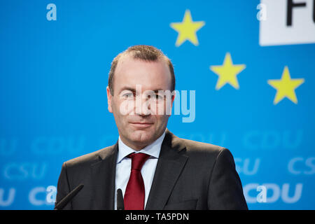 25.03.2019, Berlin, Berlin, Deutschland - Manfred Weber, Stellvertretender Vorsitzender der CSU und Vorsitzender der EVP-Fraktion im Europäischen Parlament. Als führender Stockfoto