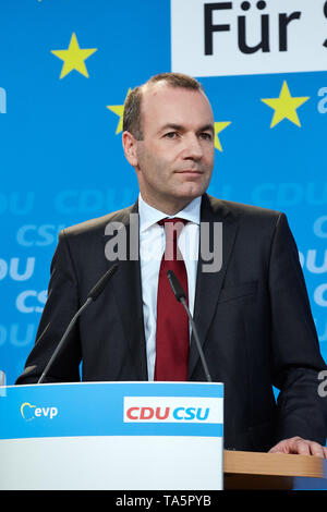 25.03.2019, Berlin, Berlin, Deutschland - Manfred Weber, Stellvertretender Vorsitzender der CSU und Vorsitzender der EVP-Fraktion im Europäischen Parlament. Als führender Stockfoto