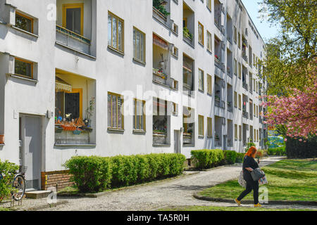 'Dwelling Haus "schlachtkreuzer" von Hans Scharoun, jungfer Moor Weg, große Siedlung Siemensstadt, Spandau, Berlin, Deutschland", Wohnhaus "Panzerkreu Stockfoto