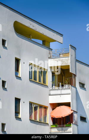 'Dwelling Haus "schlachtkreuzer" von Hans Scharoun, jungfer Moor Weg, große Siedlung Siemensstadt, Spandau, Berlin, Deutschland", Wohnhaus "Panzerkreu Stockfoto