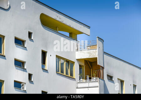 'Dwelling Haus "schlachtkreuzer" von Hans Scharoun, jungfer Moor Weg, große Siedlung Siemensstadt, Spandau, Berlin, Deutschland", Wohnhaus "Panzerkreu Stockfoto