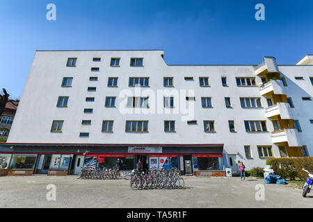 'Dwelling Haus "schlachtkreuzer" von Hans Scharoun, jungfer Moor Weg, große Siedlung Siemensstadt, Spandau, Berlin, Deutschland", Wohnhaus "Panzerkreu Stockfoto