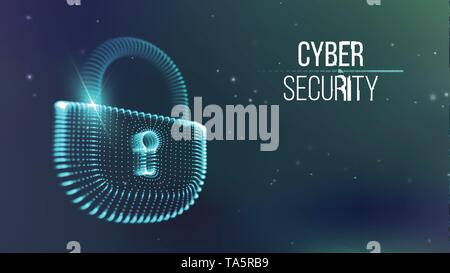 Coputer internet Cyber Security Hintergrund. Internetkriminalität Vector Illustration. digital Stock Vektor