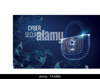 Coputer internet Cyber Security Hintergrund. Internetkriminalität Vector Illustration. digital Stock Vektor
