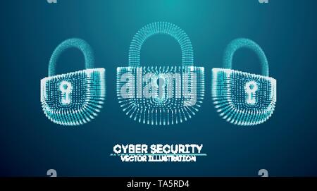 Coputer internet Cyber Security Hintergrund. Internetkriminalität Vector Illustration. digital Stock Vektor