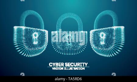 Coputer internet Cyber Security Hintergrund. Internetkriminalität Vector Illustration. digital Stock Vektor