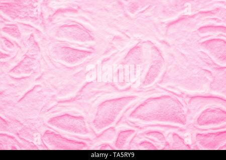 Handgefertigte Maulbeerpapier Textur Hintergrund. Rosa Farbe Papier Stockfoto