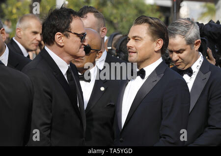 Quentin Tarantino und Leonardo DiCaprio an der "Once Upon a Time in Hollywood" Premiere während der 72Nd Cannes Film Festival im Palais des Festivals am 21. Mai 2019 in Cannes, Frankreich | Verwendung weltweit Stockfoto