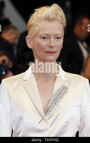 Cannes, Frankreich. 21 Mai, 2019. Tilda Swinton die Teilnahme an der "Parasit/Gisaengchung 'Premiere während der 72Nd Cannes Film Festival im Palais des Festivals am 21. Mai 2019 in Cannes, Frankreich | Verwendung der weltweiten Kredit: dpa/Alamy leben Nachrichten Stockfoto