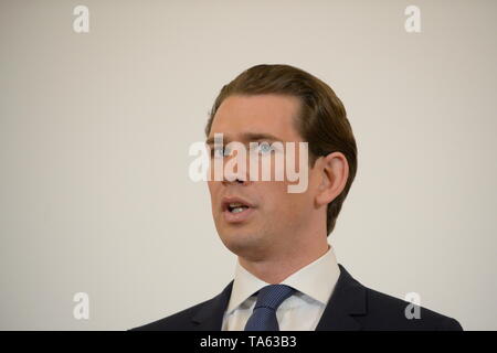 Wien, Österreich. 22. Mai, 2019. Pressemitteilung der österreichische Bundeskanzler Kurz im Bundeskanzleramt Ballhausplatz 2 nach der Einweihung des neuen Minister. Quelle: Franz Perc/Alamy leben Nachrichten Stockfoto