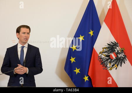 Wien, Österreich. 22. Mai, 2019. Pressemitteilung der österreichische Bundeskanzler Kurz im Bundeskanzleramt Ballhausplatz 2 nach der Einweihung des neuen Minister. Quelle: Franz Perc/Alamy leben Nachrichten Stockfoto