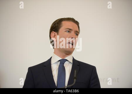 Wien, Österreich. 22. Mai, 2019. Pressemitteilung der österreichische Bundeskanzler Kurz im Bundeskanzleramt Ballhausplatz 2 nach der Einweihung des neuen Minister. Quelle: Franz Perc/Alamy leben Nachrichten Stockfoto