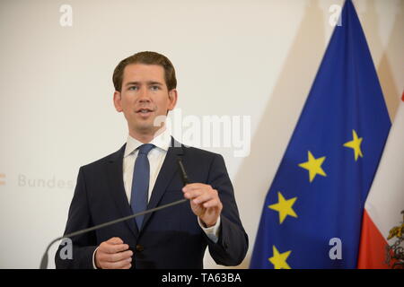 Wien, Österreich. 22. Mai, 2019. Pressemitteilung der österreichische Bundeskanzler Kurz im Bundeskanzleramt Ballhausplatz 2 nach der Einweihung des neuen Minister. Quelle: Franz Perc/Alamy leben Nachrichten Stockfoto